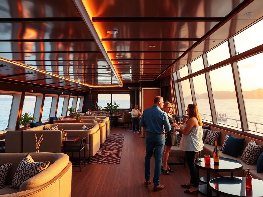 Virgin Voyages adults-only cruise ship at sea