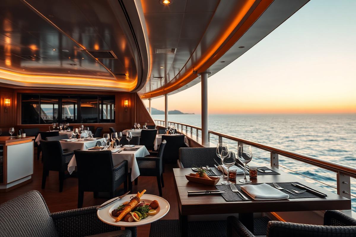 Oceania Cruises dining beside panoramic ocean views