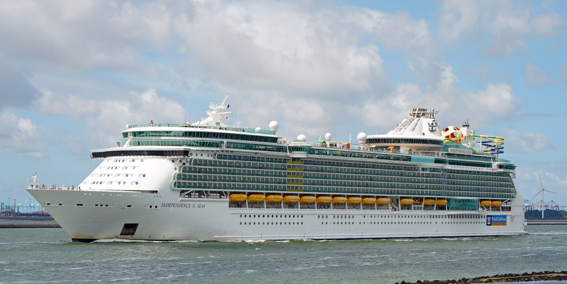 Royal Caribbean Independence of the Seas, a Freedom Class cruise ship, sailing at sea