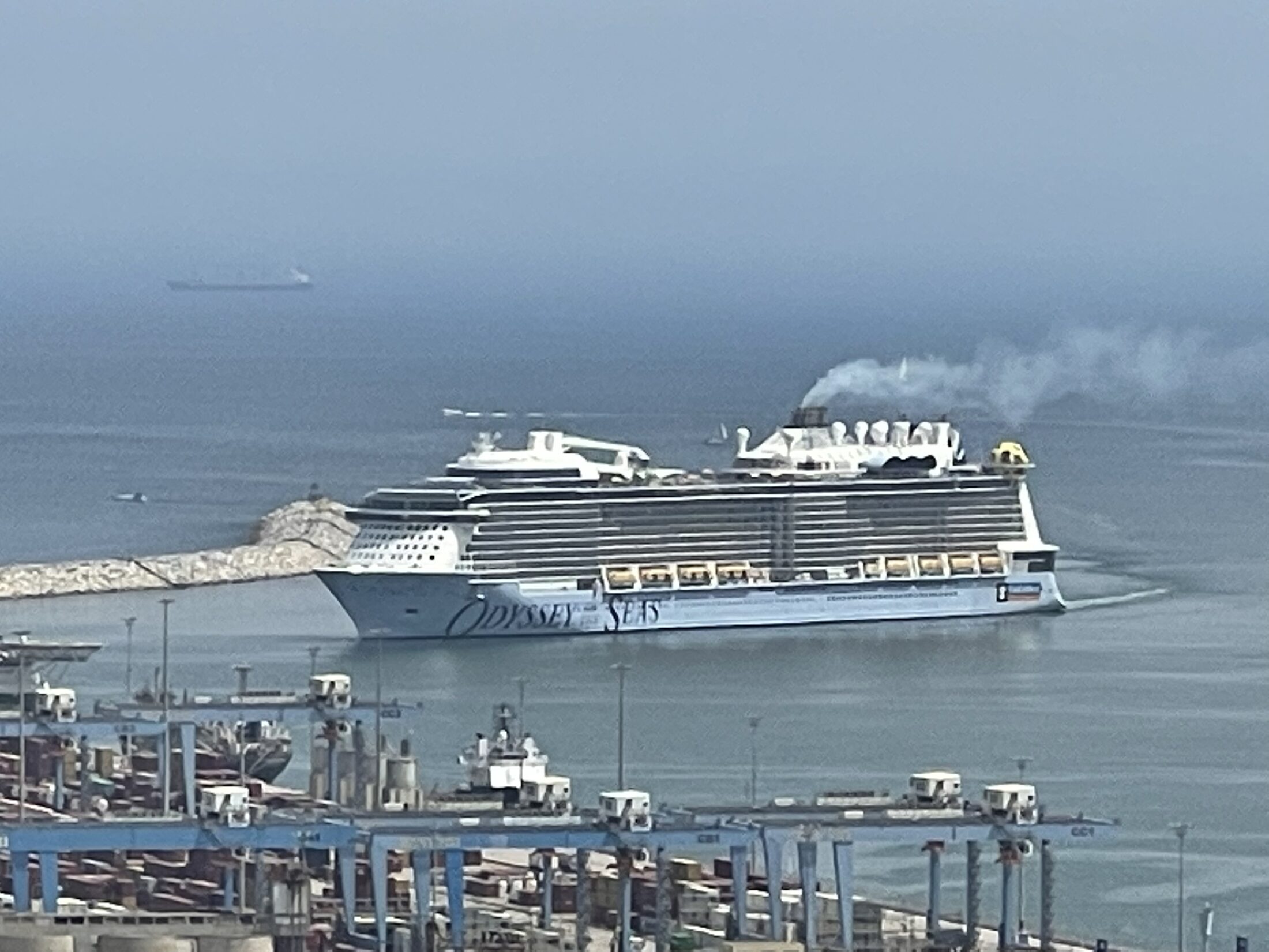 Royal Caribbean Odyssey of the Seas, a Quantum Ultra Class cruise ship, in port