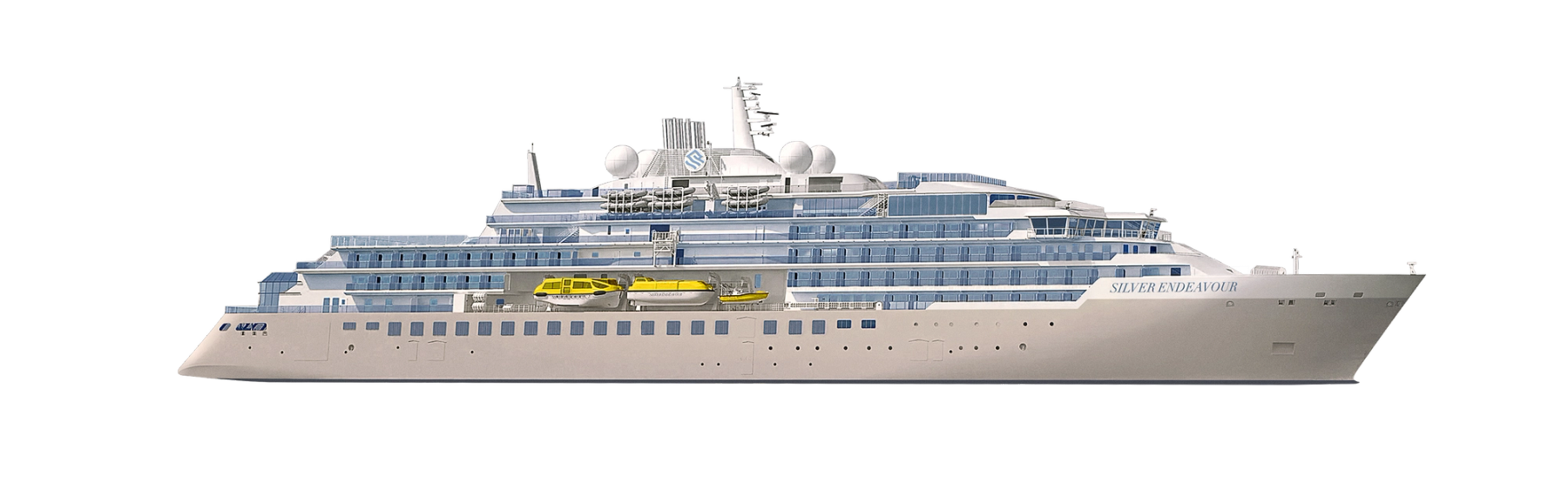 Intimate expedition yacht sailing in polar waters